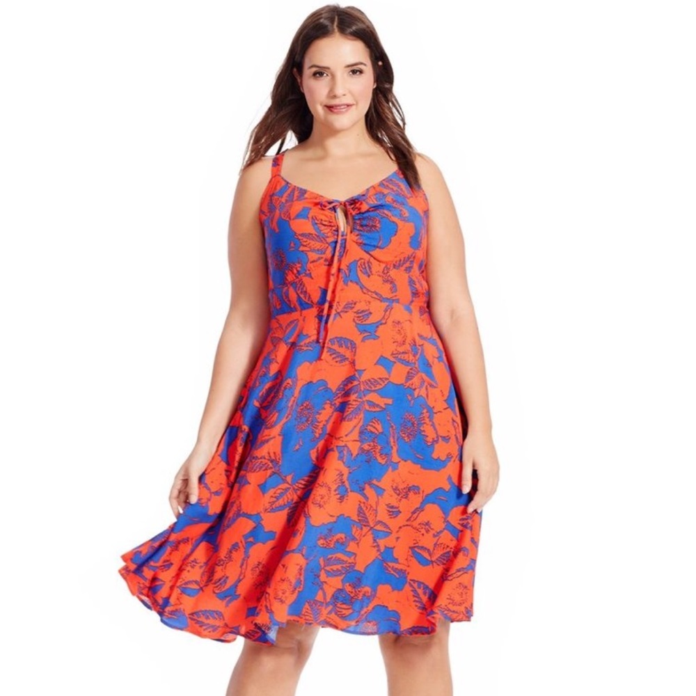 City Chic plus size sundress fit and flare sz M